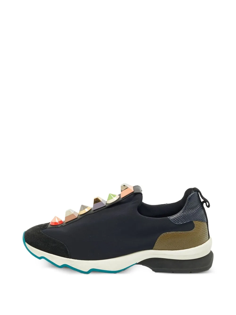 Stud-Embellished Slip-On Sneakers by Fendi Pre-Owned