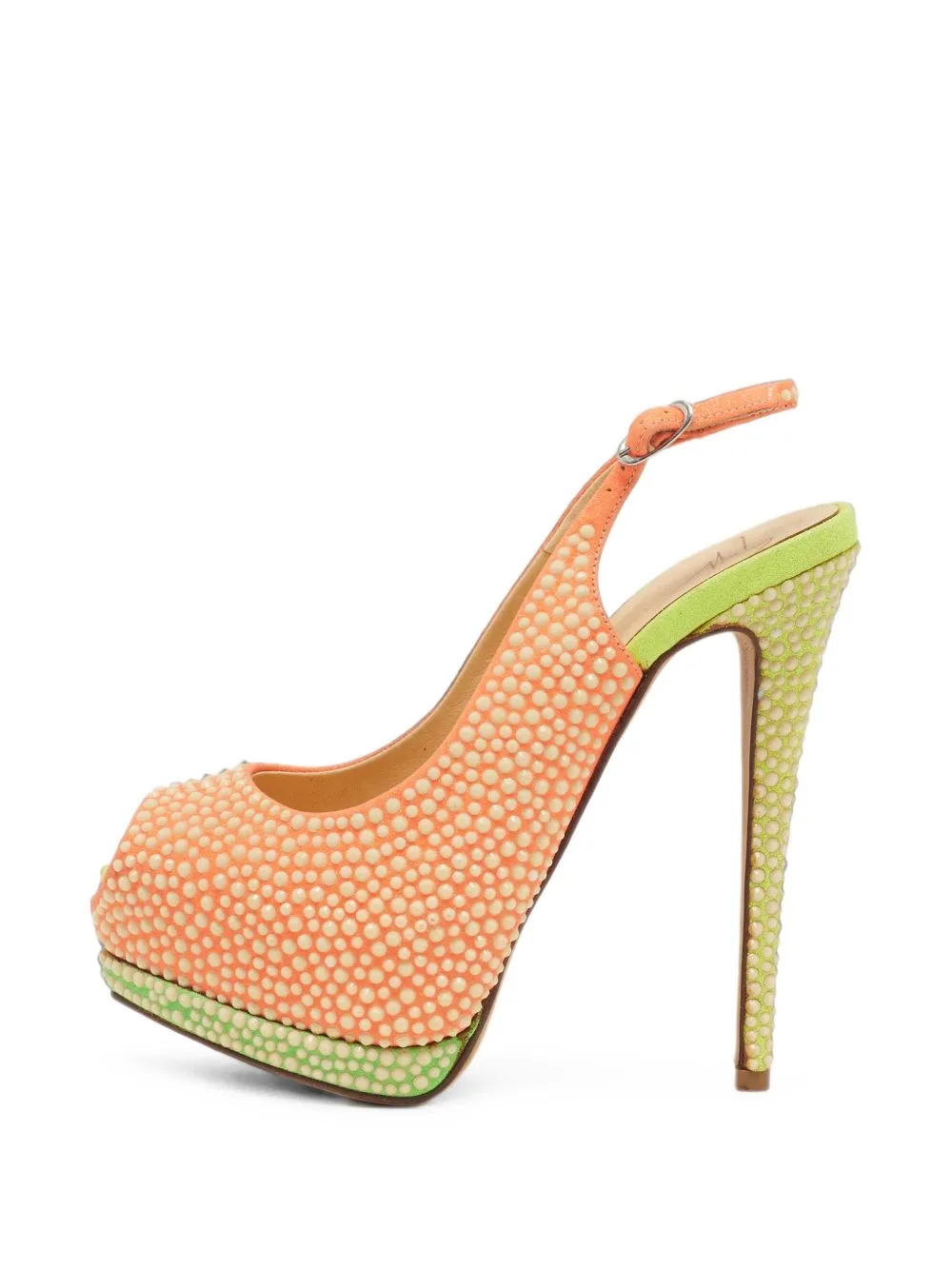 Crystal-Embellished Peep-Toe Pumps by Giuseppe Zanotti Vintage