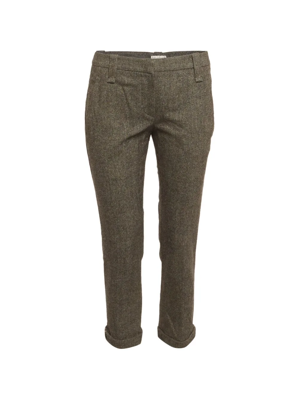 Monili-Trim Herringbone Trousers by Brunello Cucinelli