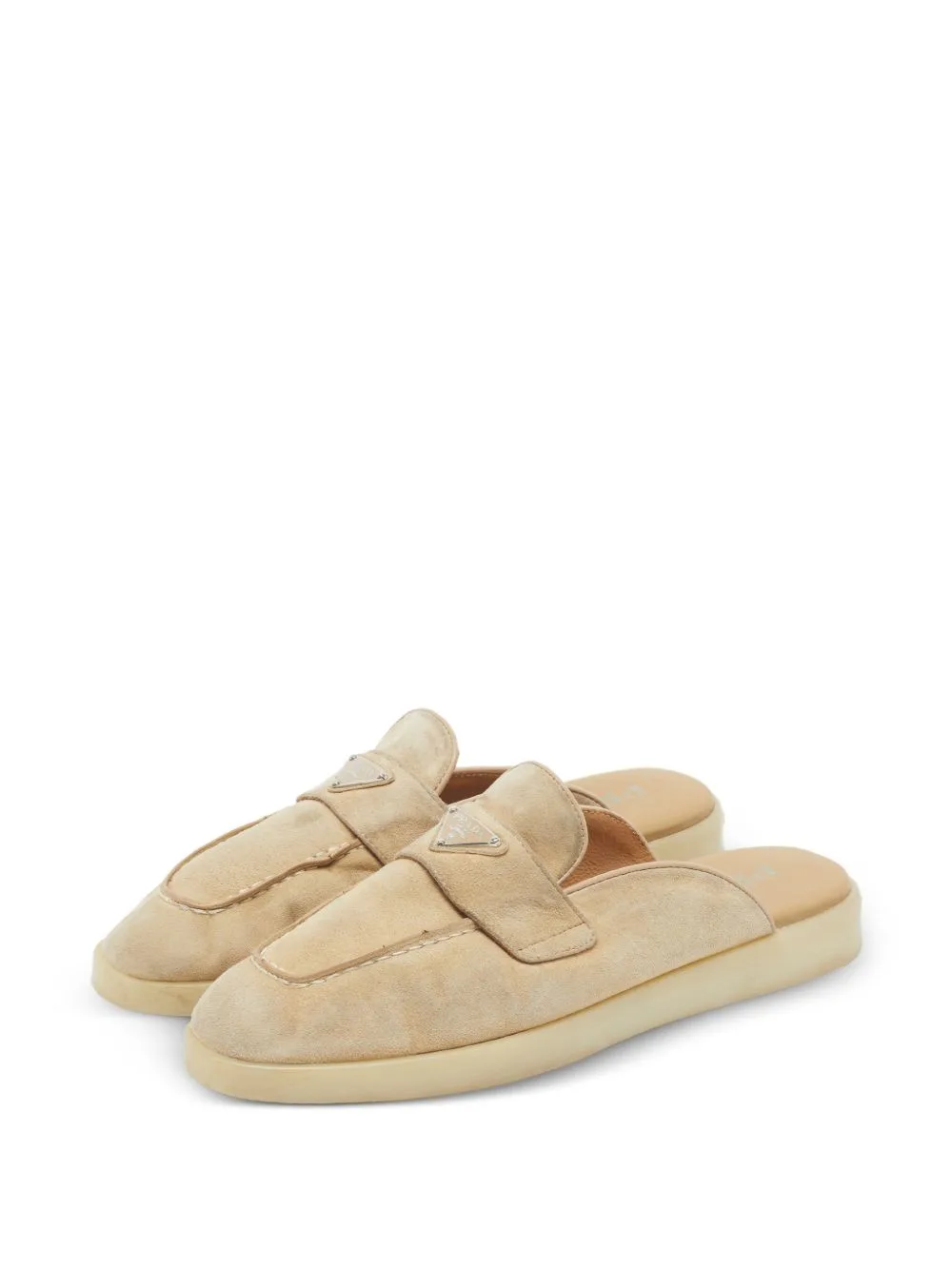 Triangle Suede Mules by Prada Pre-Owned