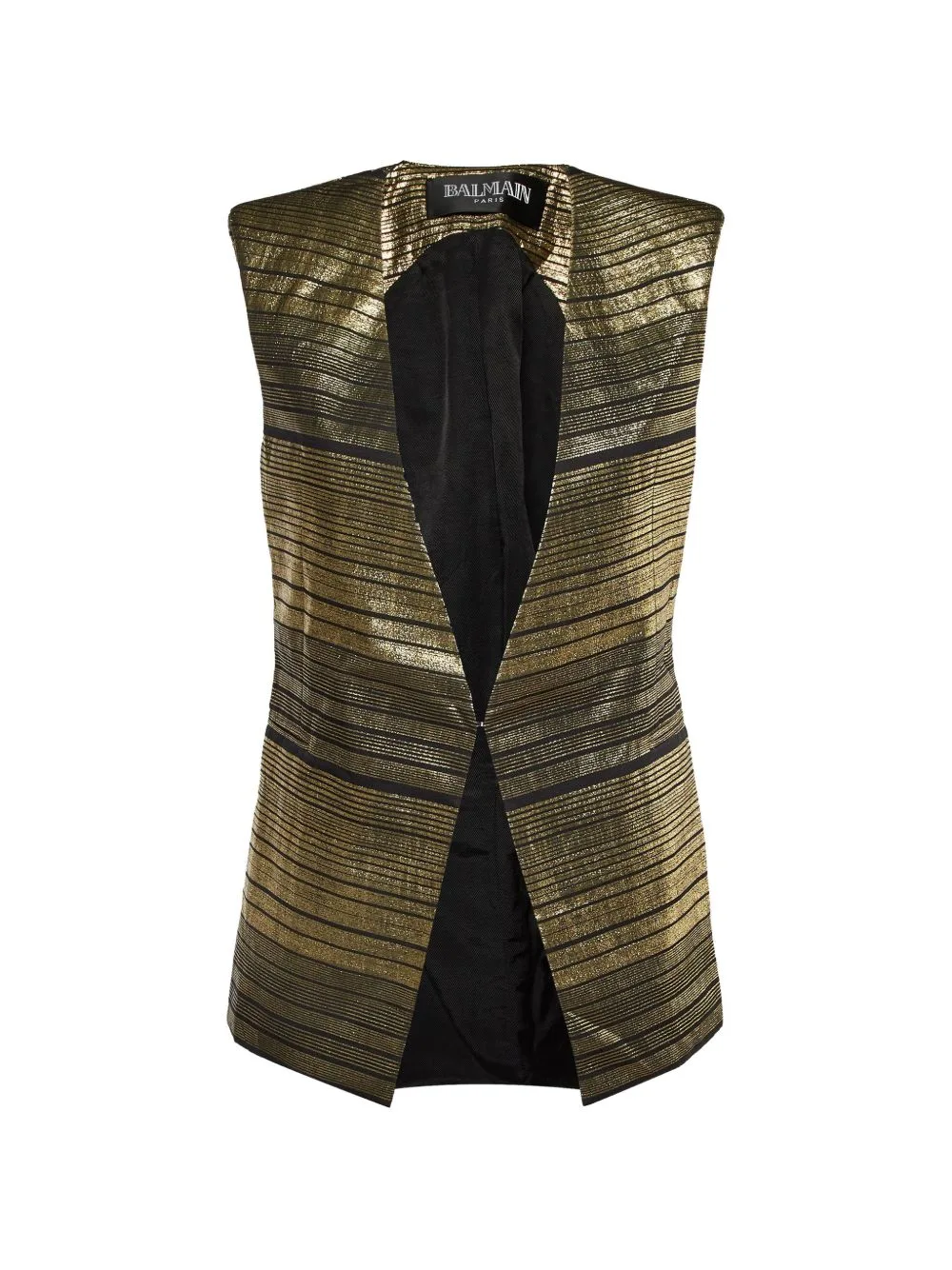 Lurex Horizontal-Stripe Vest by Balmain Pre-Owned