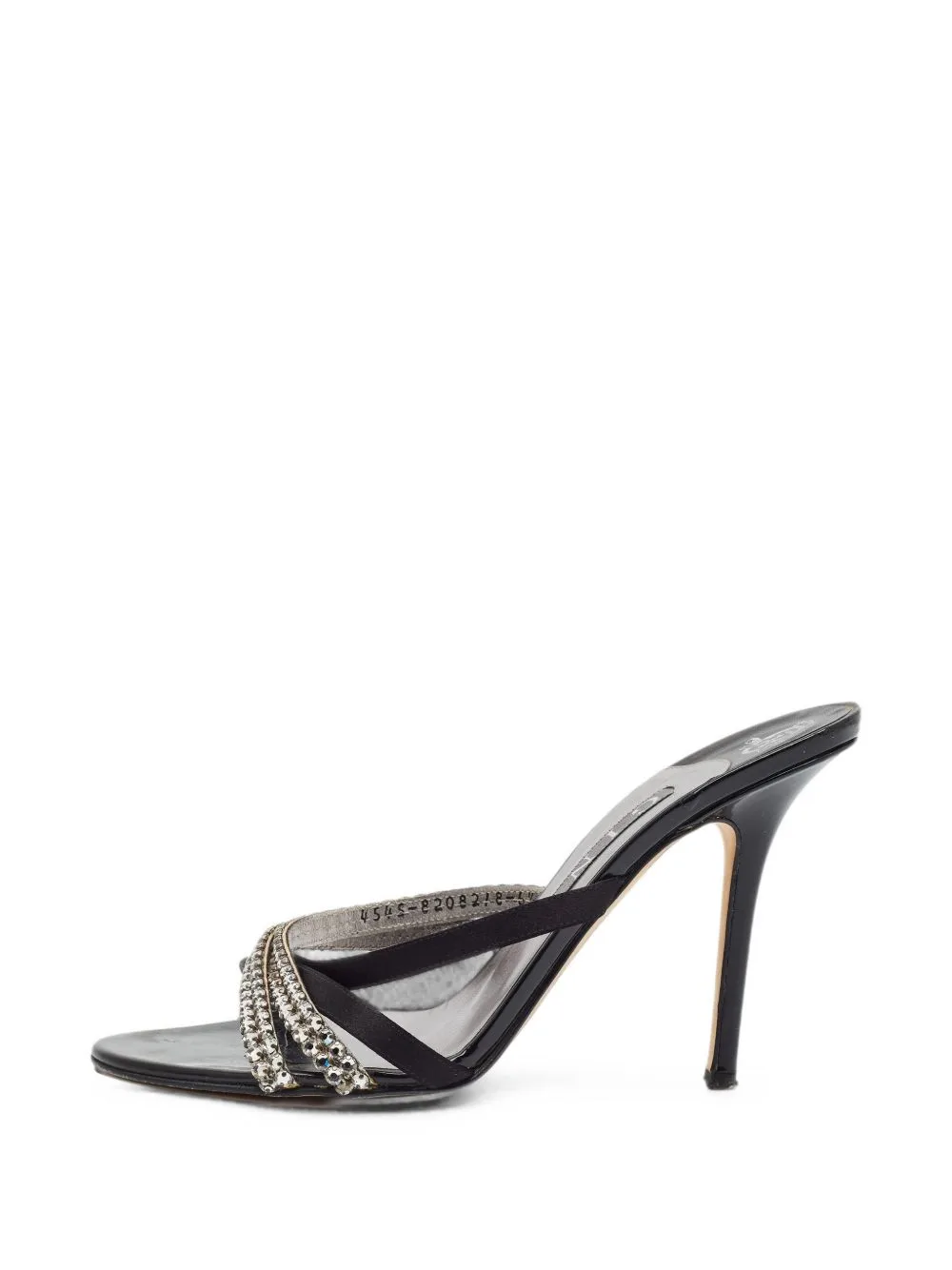 Crystal-Embellished Satin Sandals by Gina