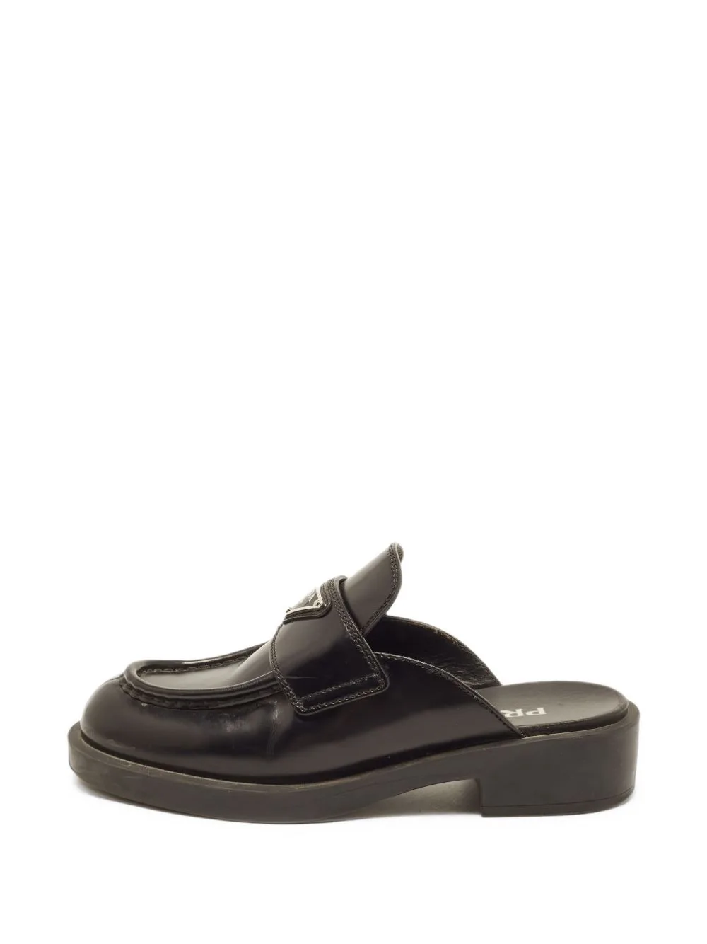 Triangle Logo Loafer Mules by Prada Pre-Owned
