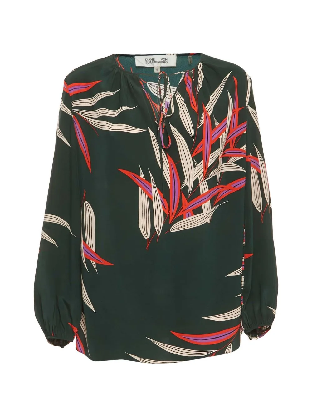 Leaf-Print Silk Blouse by DVF Diane von Furstenberg