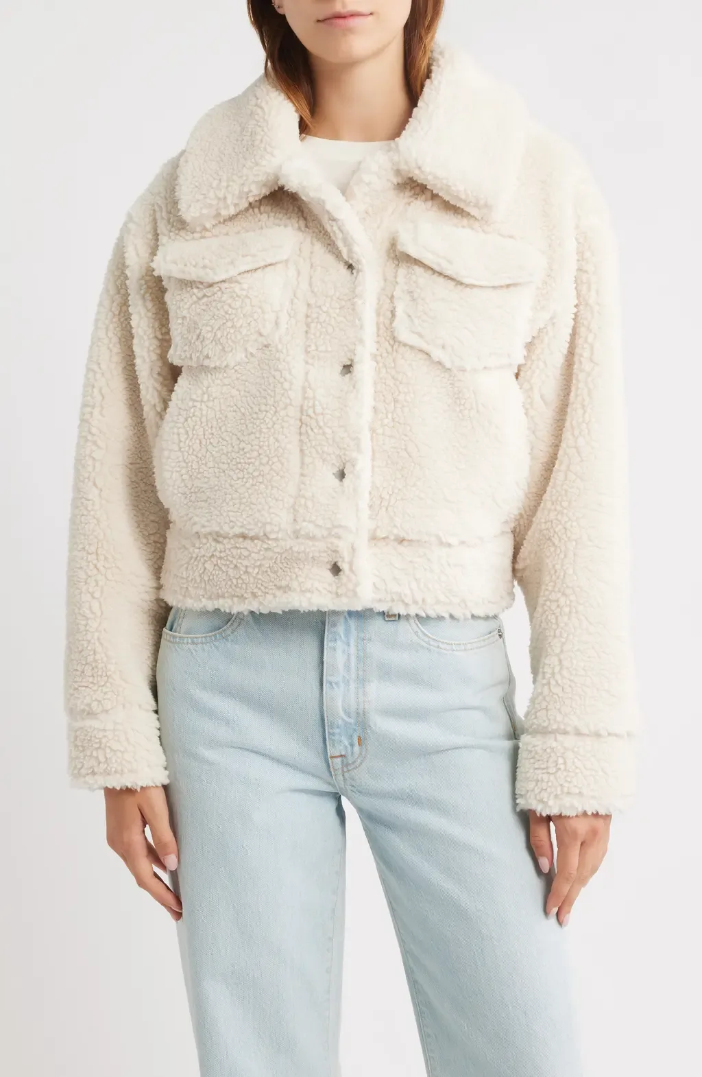 Frankie Faux Shearling Trucker Jacket