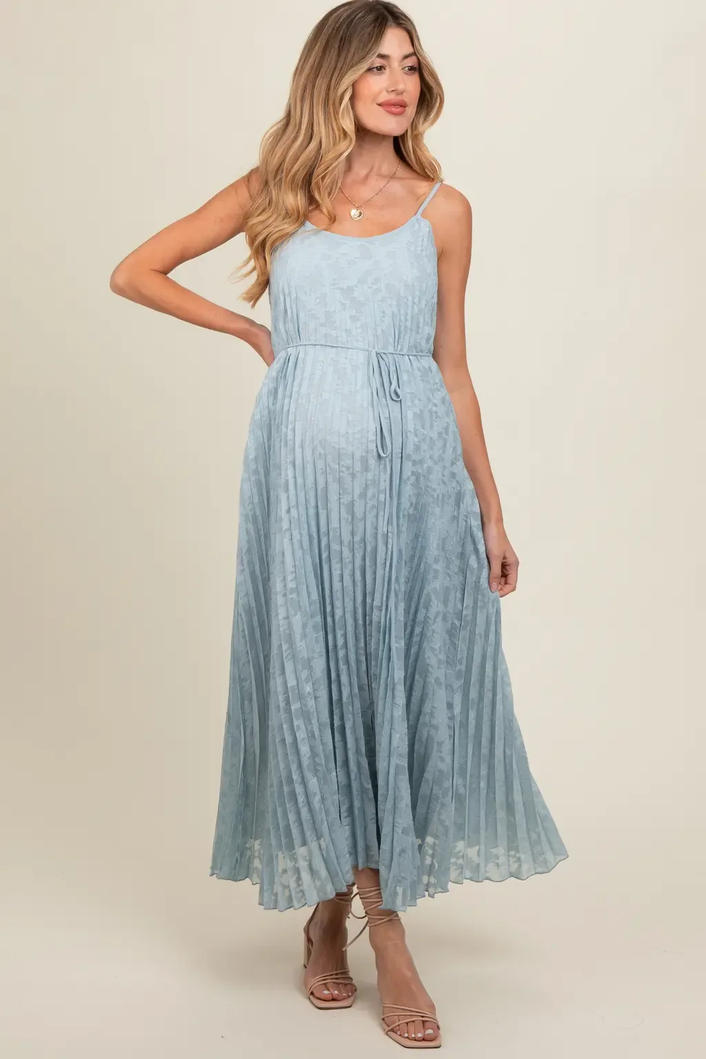 Floral Pleated Maxi Dress