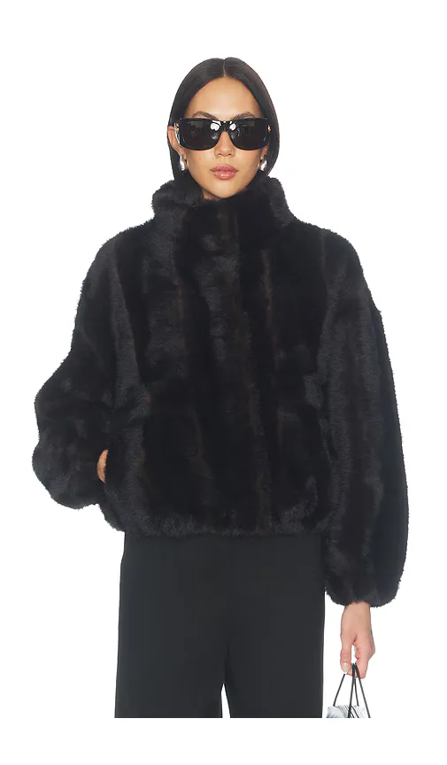 Iris Shaved Faux Mink Bomber by Apparis