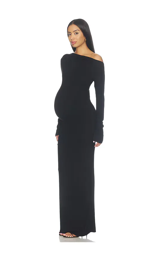 Soft Rib Draped Maxi Dress by BUMPSUIT