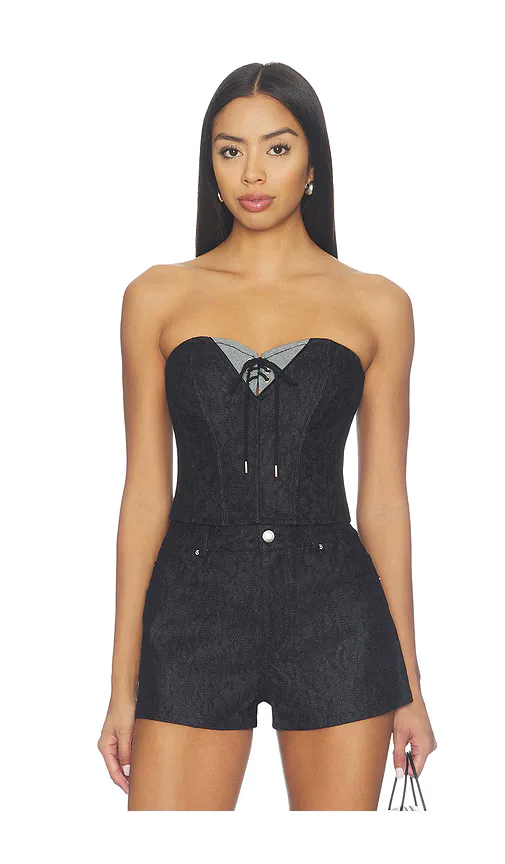 Lace Denim Bustier by fleur du mal