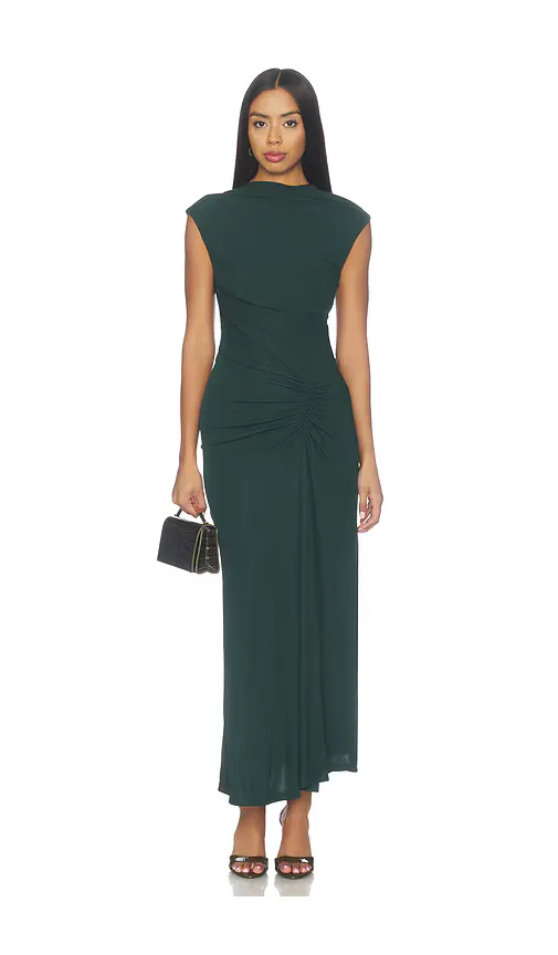Acacia Draped Jersey Midi Dress