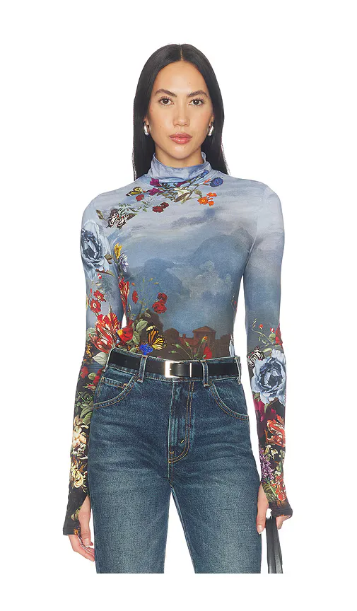 Delaina Longsleeve Turtleneck Top by Alice + Olivia