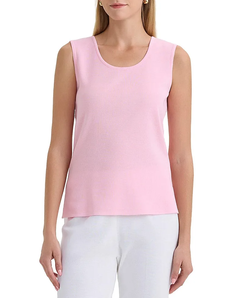 Scoop Neck Mid-Length Knit Tank by Ming Wang