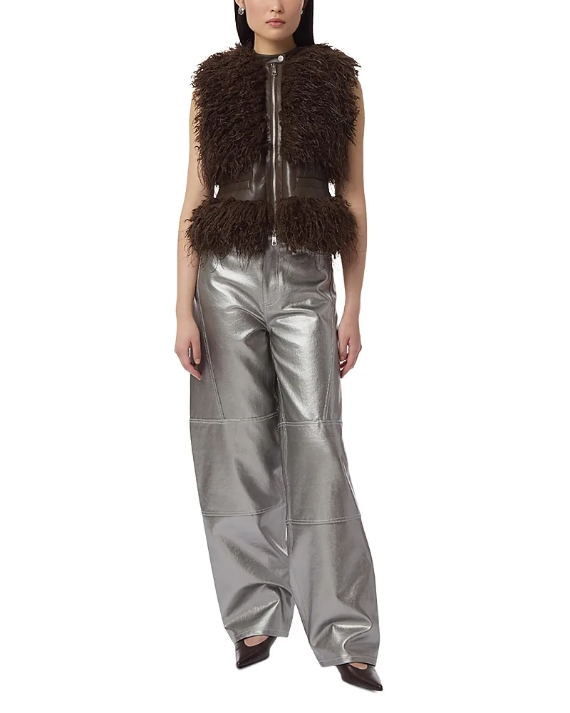 Cleo Mongolian Faux Shearling Vest by Apparis