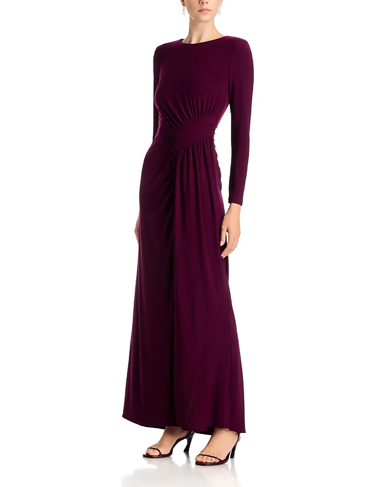 Long Sleeve Ruched Maxi Dress
