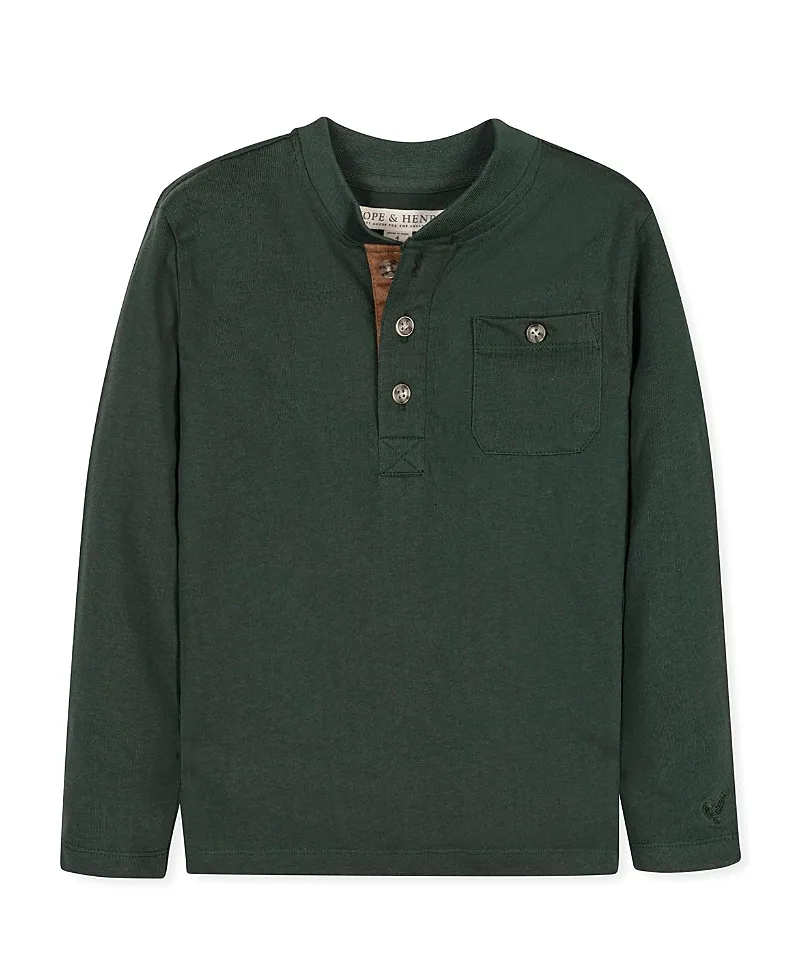 Organic Long Sleeve Henley Pocket Tee by Hope & Henry