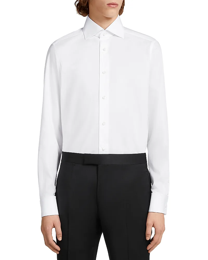 Trofeo Cotton Tailored Long Sleeve Dress Shirt by Zegna