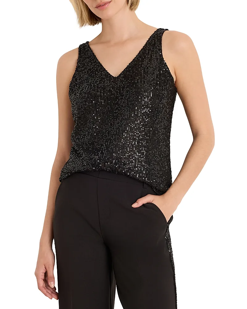 Sequin Knit V Neck Tank by Nic+Zoe