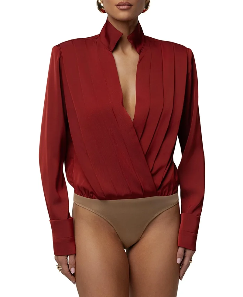 Visionary Pleated Bodysuit by Jluxlabel