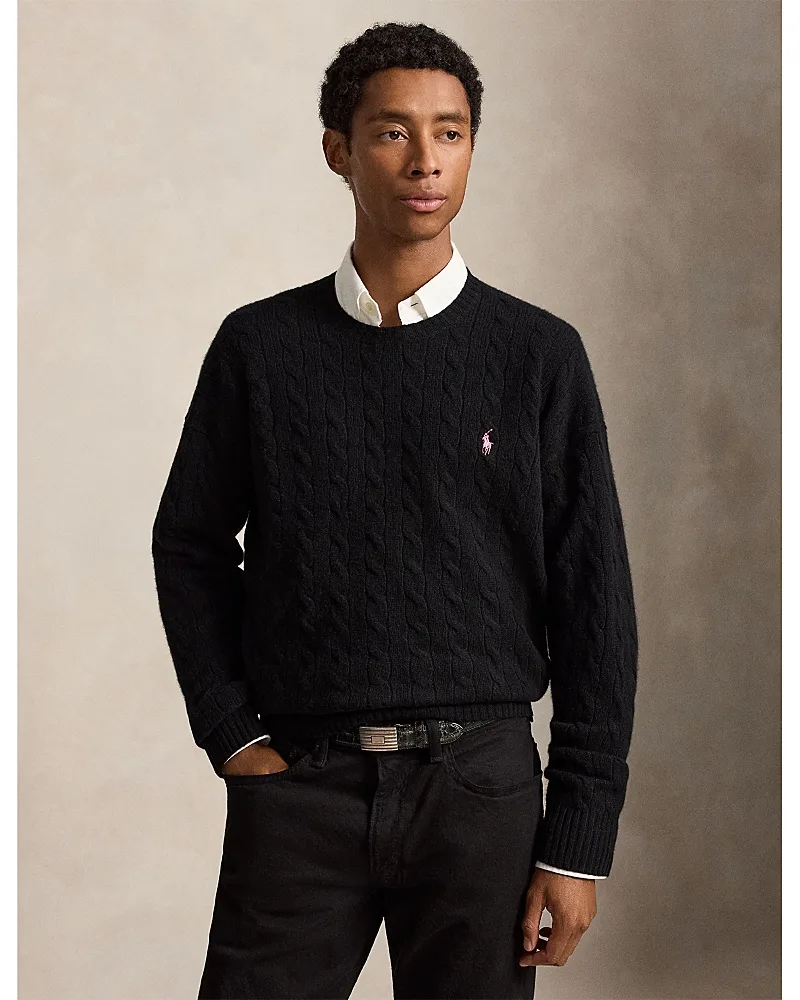 Pink Pony Wool & Cashmere Cable Knit Sweater by Polo Ralph Lauren