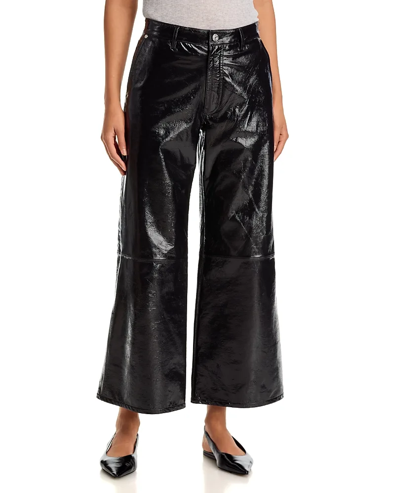 The Patent Leather High Rise Swing Jeans by FRAME