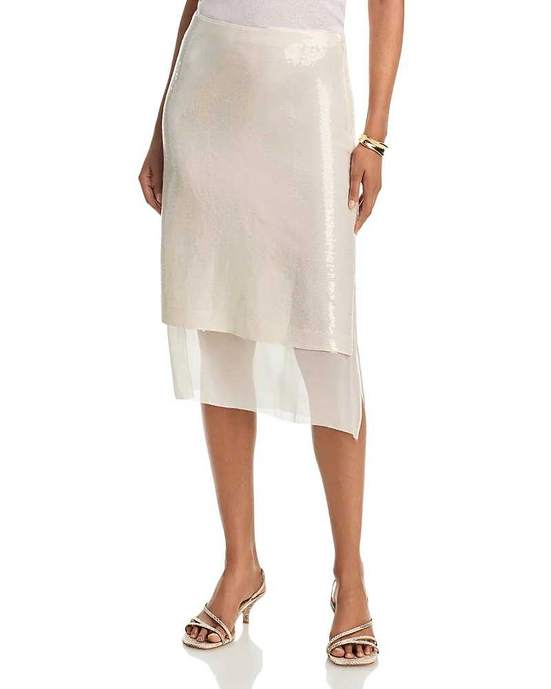 The Sequin Starlight Silk Skirt by FRAME