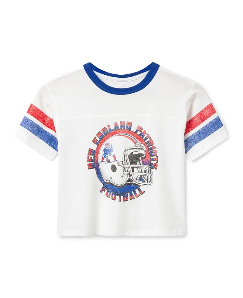 New England Patriots Striped Ringer Tee by Junk Food