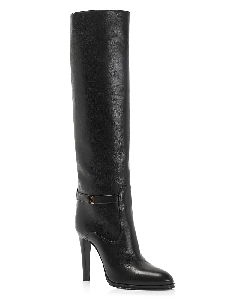 Diane Buckle Knee-High Boots by Saint Laurent