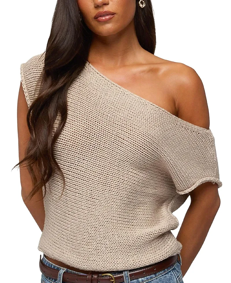Naamo Off Shoulder Knit Top by Edikted