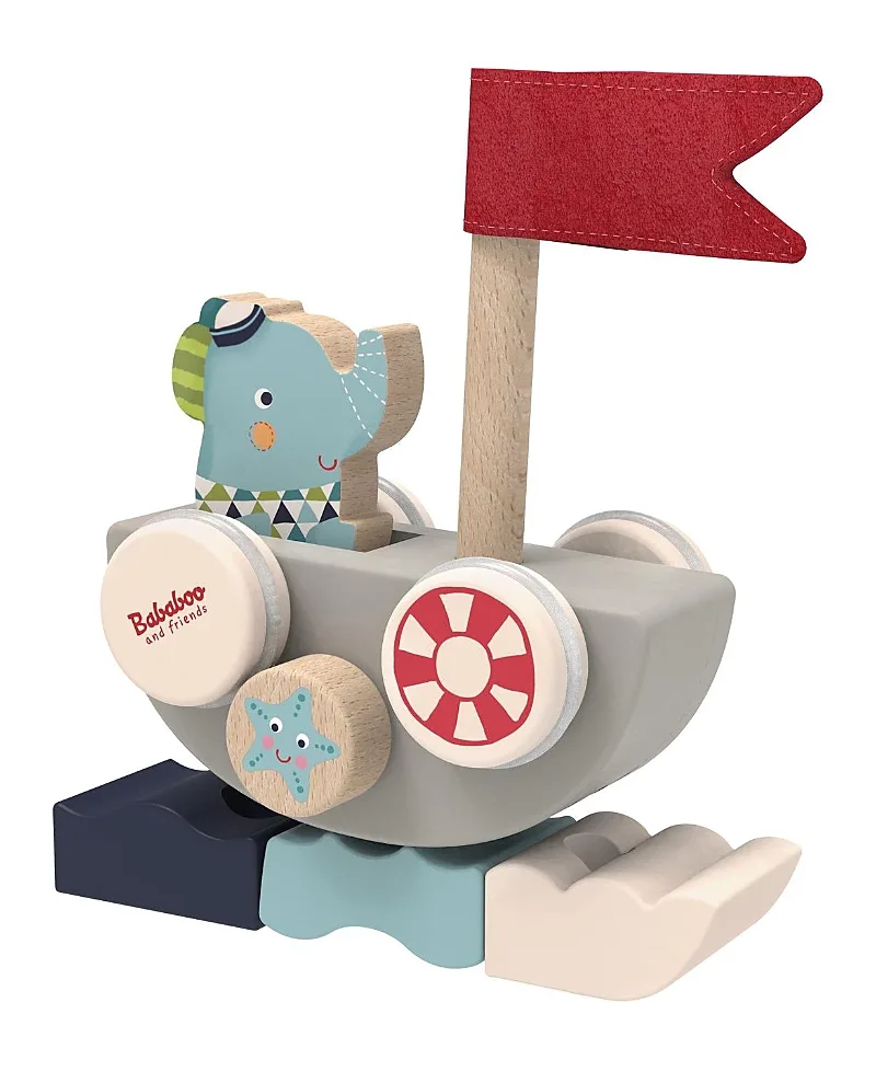 Lolo Elephant Funny Autoboat 2-In-1 Stacking Game by Bababoo And Friends