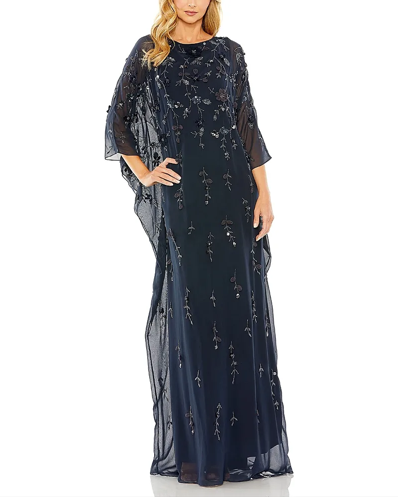 Mac Duggal Floral Embellished Trapeze Dress by M.A.C.