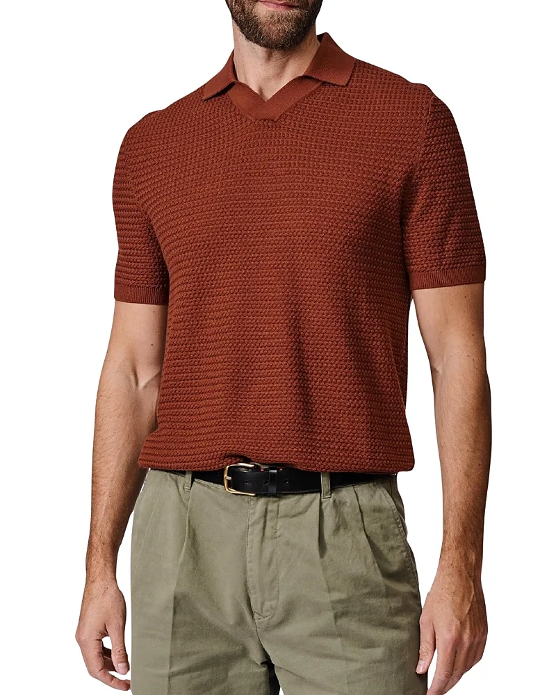 Aubin Alford Textured Cotton Polo Shirt by Aubin