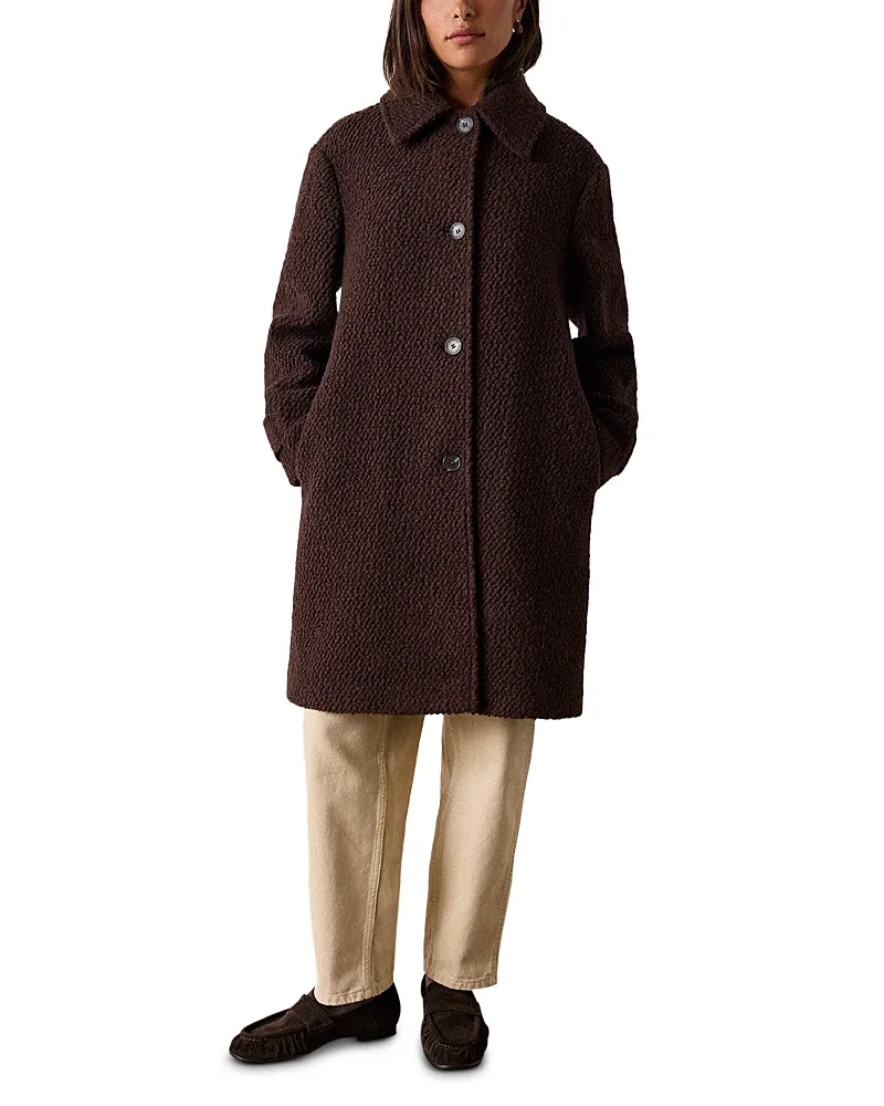 Whistles Wool Blend Boucle Car Coat by Whistles
