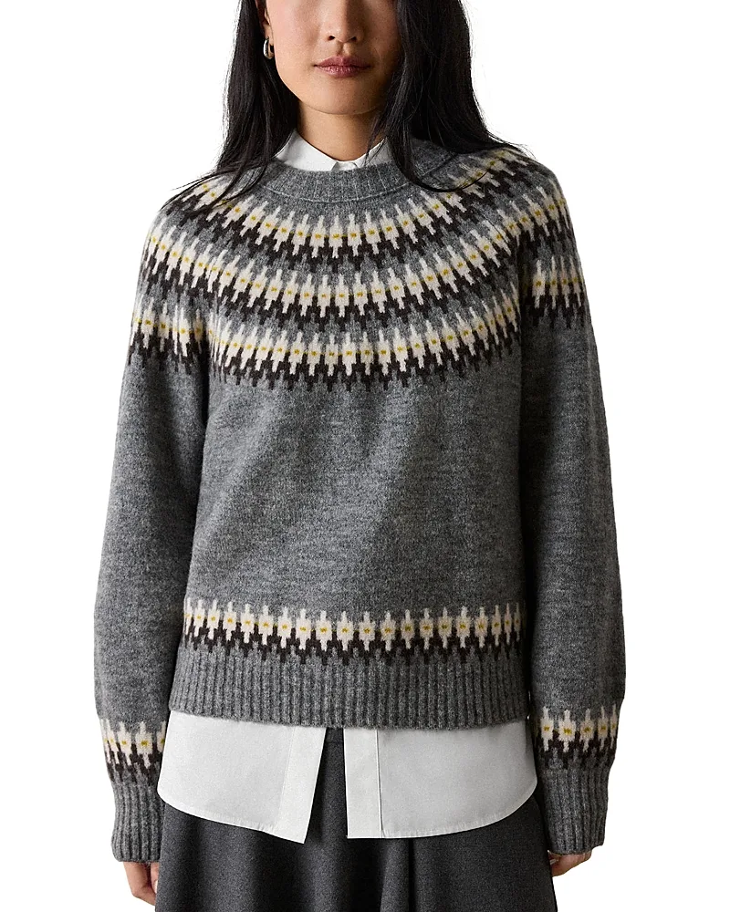 Whistles Fair Isle Round Neck Sweater by Whistles