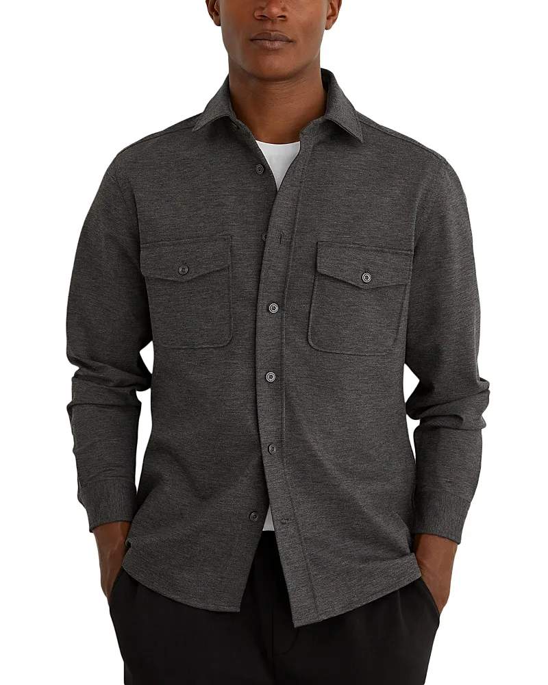 Reiss McShane Button Front Overshirt by Reiss