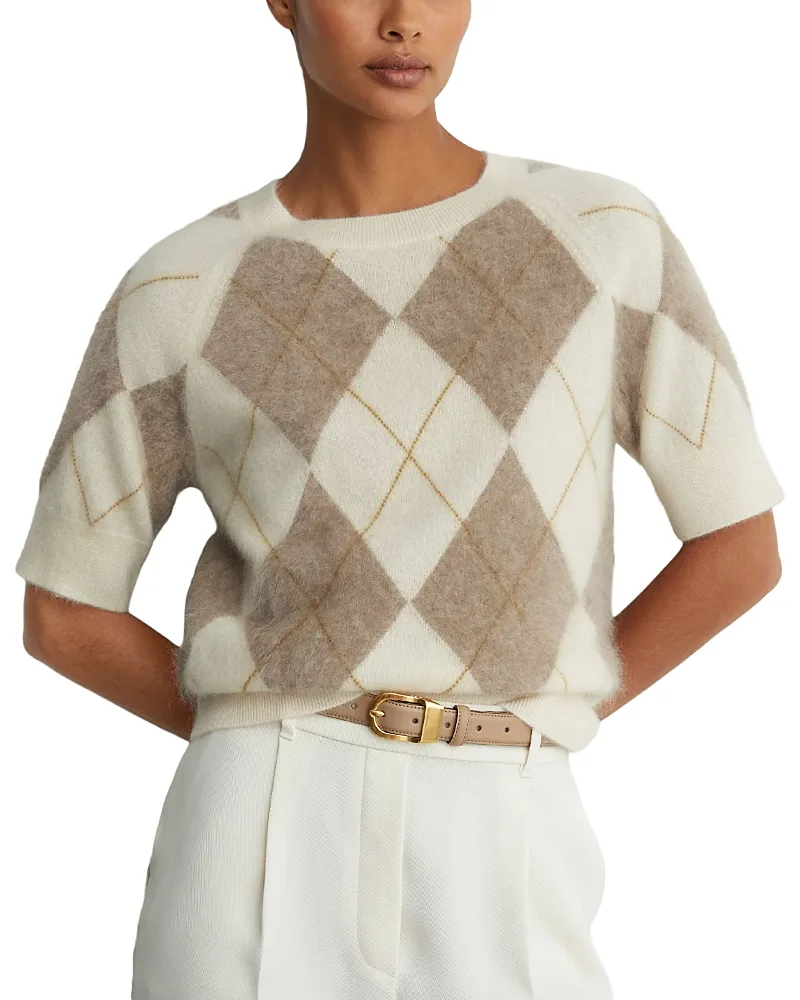 Reiss Aimee Brushed Cashmere Short Sleeve Sweater by Reiss