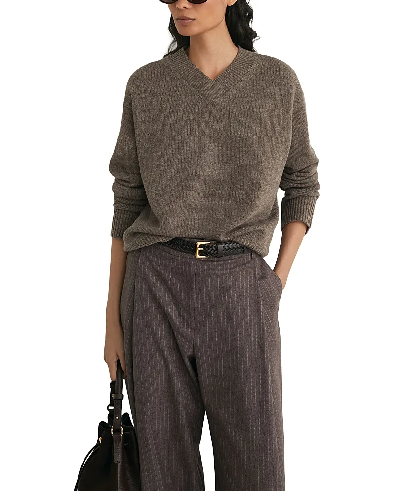Mari Wool & Cashmere V Neck Sweater