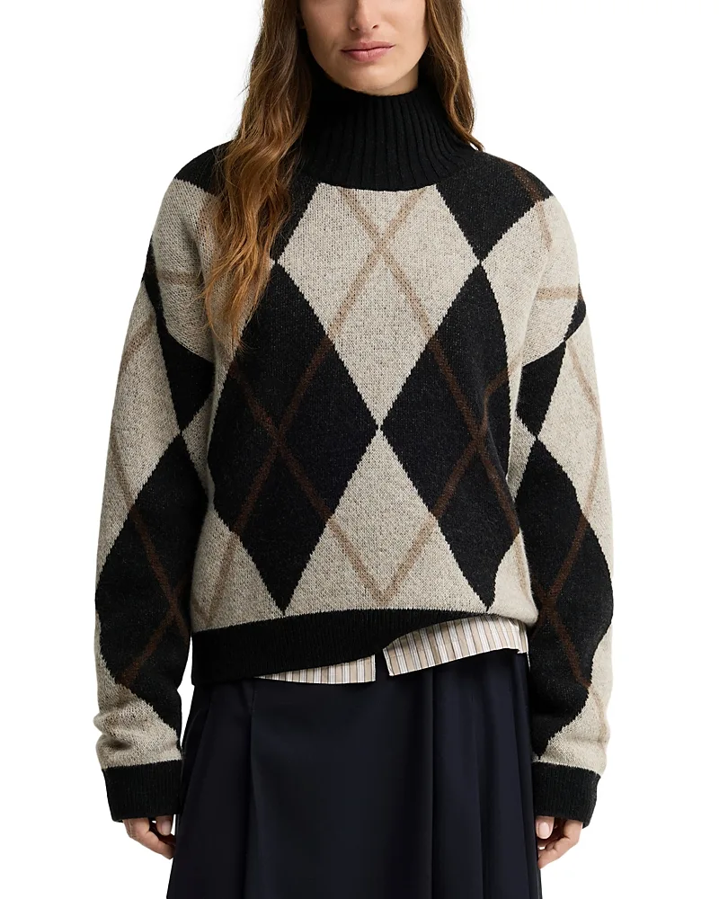 Barbour Marlow Argyle Turtleneck Sweater by Barbour
