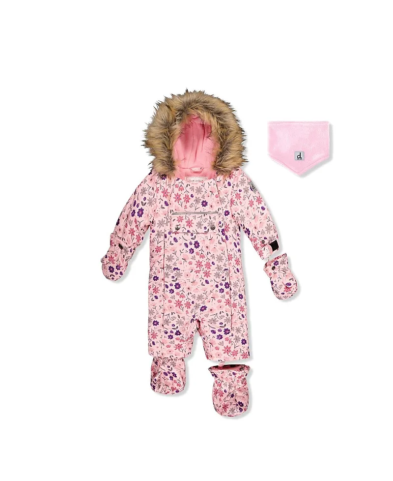 Deux Par Deux Play Mini Flower Faux Fur Hood Car Seat One Piece Snowsuit by Deux Par Deux