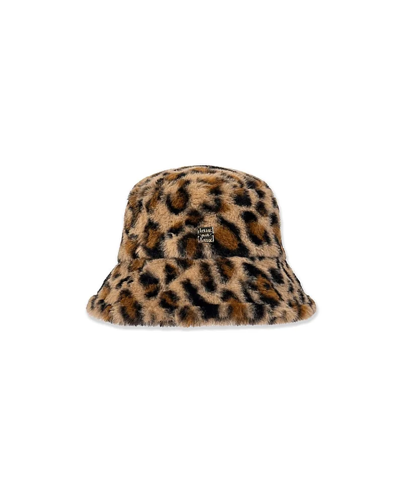 Faux Fur Sateen Lined Wide Brim Bucket Hat by Deux Par Deux