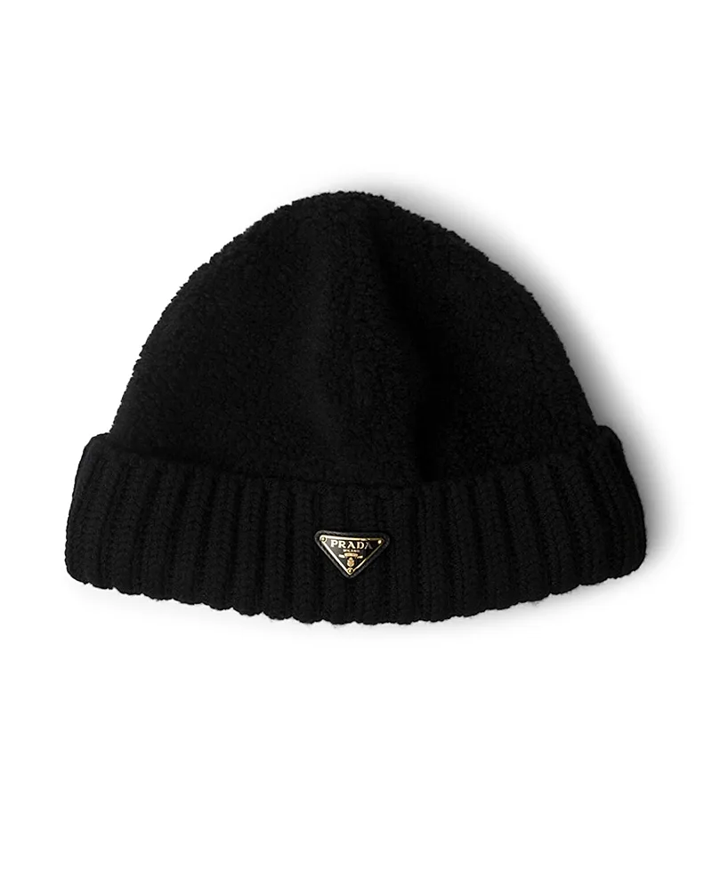 Fleece and Wool Beanie by Prada