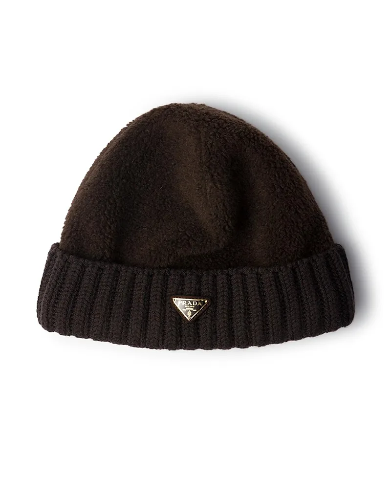 Fleece and Wool Beanie by Prada