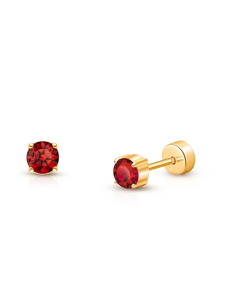 14K Gold on Titanium Crystal Birthstone Stud Earrings by Tiny Blessings