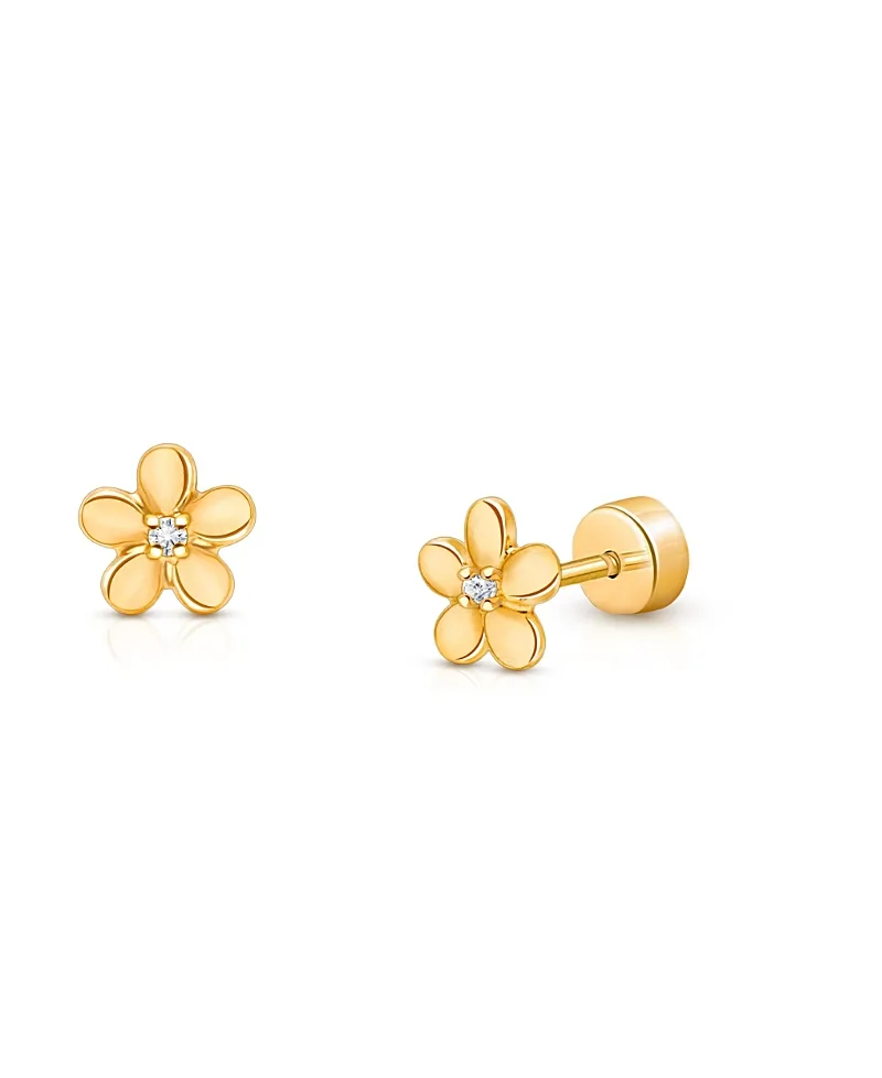 14K Gold on Titanium Golden Petals Stud Earrings by Tiny Blessings