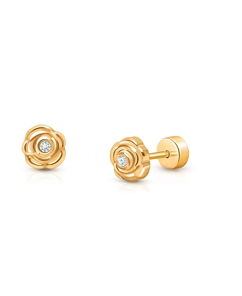 14K Gold on Titanium Everlasting Rose Stud Earrings by Tiny Blessings