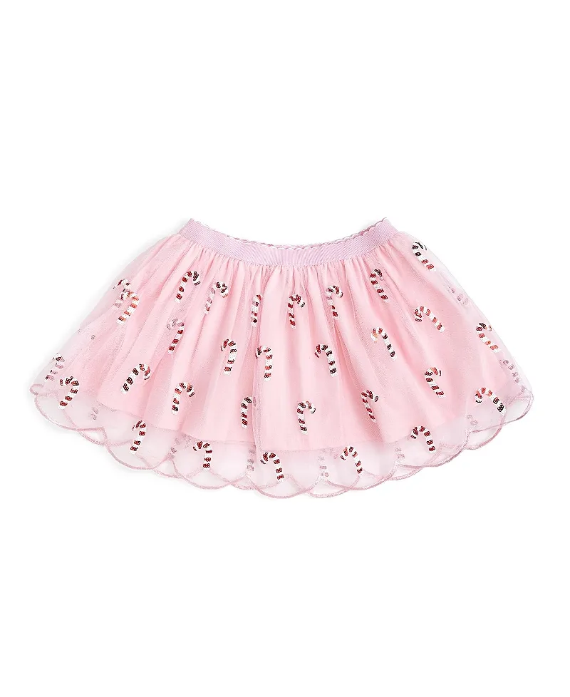 Candy Cane Scalloped Tutu Skirt by Sweet Wink