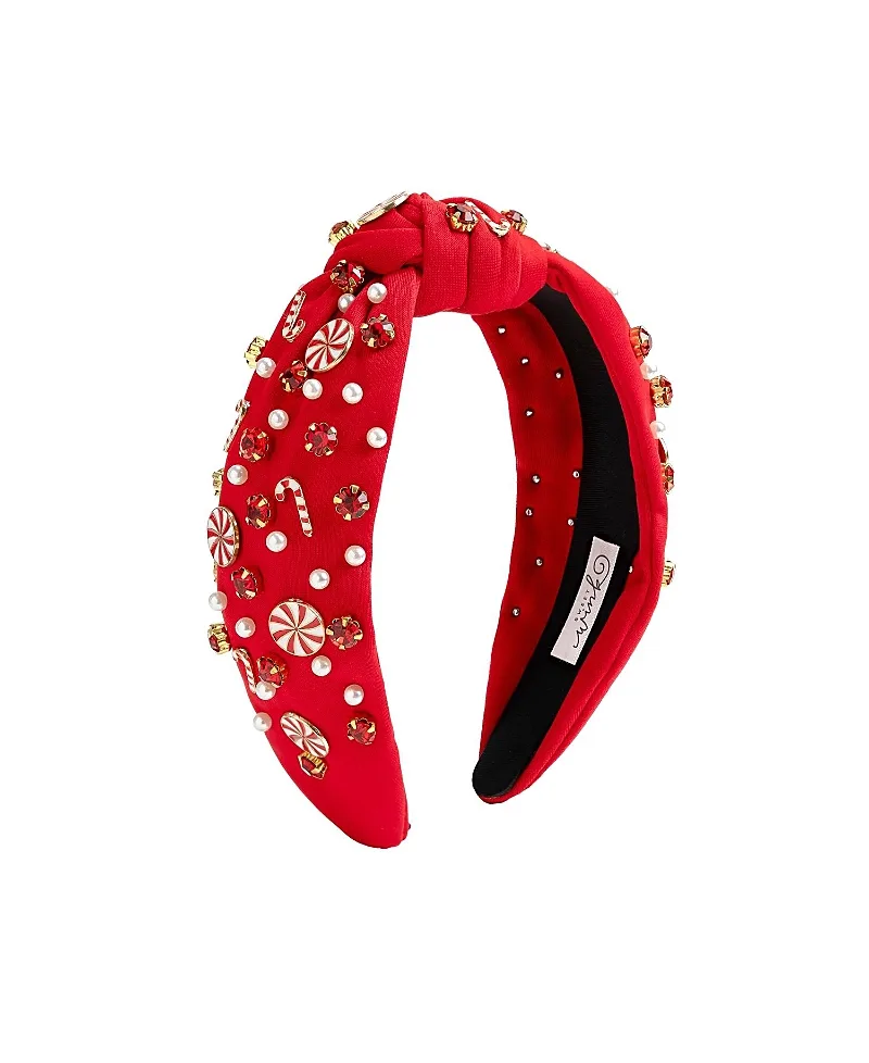 Candy Cane Swirl Christmas Gemstone Headband by Sweet Wink