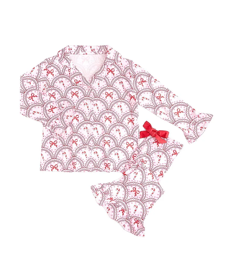 Candy Cane Scallop Christmas Two-Piece Set by Sweet Wink