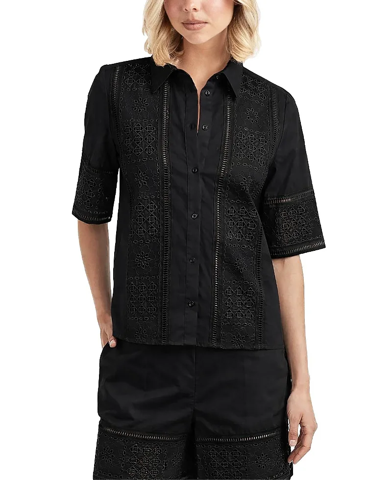 Lace Inset Shirt by Elle Collection