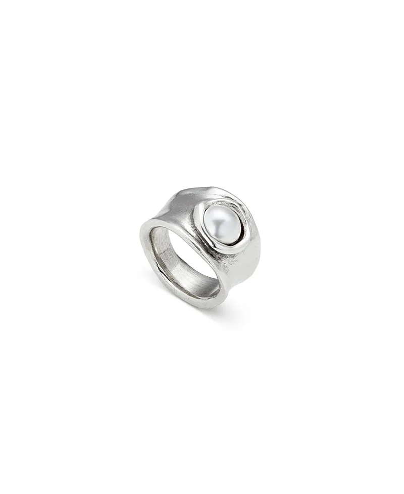 Sterling Silver-Plated Ring with Crystal by Unode50