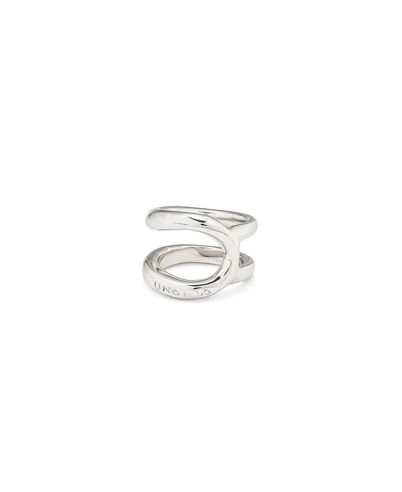 Sterling Silver-Plated Curvilinear Ring by Unode50